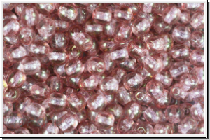 bhm. Glasperle, rund, 4mm, vintage rose, trans., gold luster, 50 Stk.