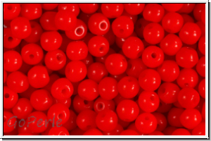 bhm. Glasperle, rund, 4mm, red, op., 50 Stk.