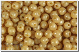 bhm. Glasperle, rund, 4mm, beige, opal, luster, 50 Stk.