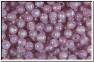 bhm. Glasperle, rund, 4mm, amethyst, lt., opal, 50 Stk.