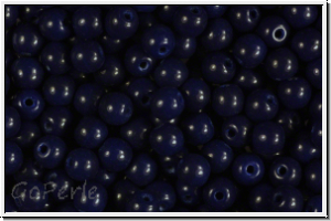 bhm. Glasperle, rund, 4mm, night blue, op., 50 Stk.