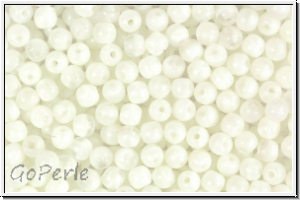 bhm. Glasperle, rund, 4mm, white, wolkig opal, 50 Stk.