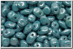 SuperUno Beads, white, op., blue/grey marbled, 100 Stk.