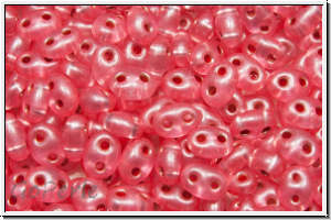 PRECIOSA TWIN Beads, crystal, trans., rose pearl, silver-ld., 10g