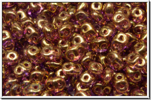 SD-00030-14496, SuperDuo Beads, crystal, trans., bronze lila luster, 10g