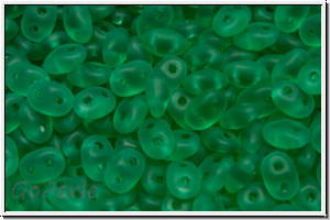 SD-50720-84110, SuperDuo Beads, emerald, trans., matte, 10g