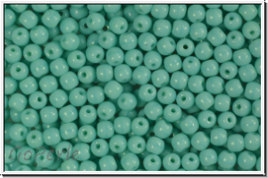 bhm. Glasperle, rund, 3mm, green turquoise, opaque, 50 Stk.