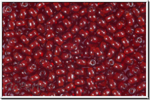 bhm. Glasperle, rund, 3mm, siam ruby, transparent, 50 Stk.