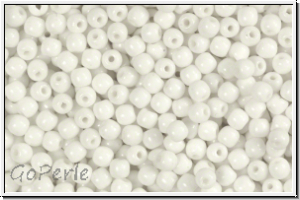 bhm. Glasperle, rund, 3mm, white, opaque, 50 Stk.