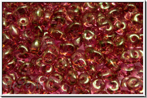 SD-00030-14495, SuperDuo Beads, crystal, trans., red luster, 10g