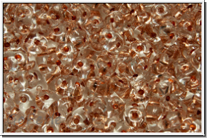 SD-00030-68105, SuperDuo Beads, crystal, trans., copper-ld., 10g