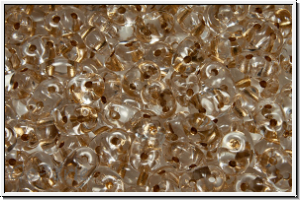 SD-00030-68106, SuperDuo Beads, crystal, trans., bronze-ld., 10g