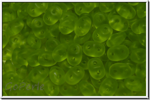 SD-50230-84110, SuperDuo Beads, olivine, lt., trans., matte, 10g