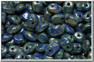 SuperUno Beads, blue, op., silver picasso, 100 Stk.