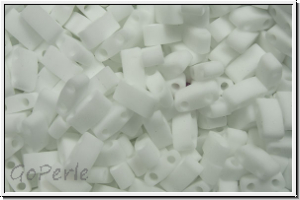 HTL-0402f, MIYUKI Half Tila Beads, white, op., matte, 5g