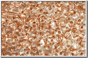 PRECIOSA TWIN Beads, crystal, trans., copper-ld., 10g