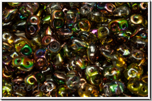 SD-00030-95400, SuperDuo Beads, crystal, trans., magic olivine, 10g