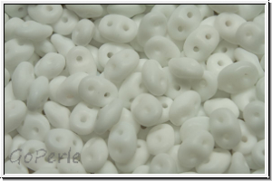 SD-03000-84110, SuperDuo Beads, white, op., matte, 10g