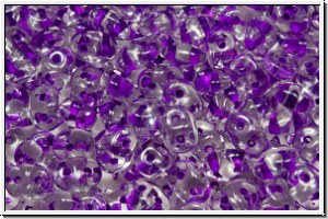 SD-00030-44829, SuperDuo Beads, crystal, trans., dark purple-ld., 10g