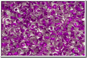 SD-00030-44826, SuperDuo Beads, crystal, trans., lt. purple-ld., 10g