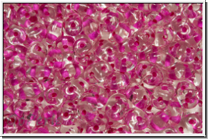 SD-00030-44877, SuperDuo Beads, crystal, trans., lt. pink-ld., 10g