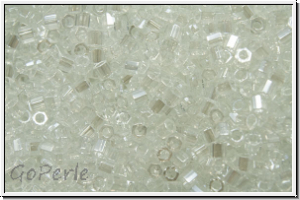 DBSC0050, MIYUKI Delicas Hex, 15/0, crystal, trans., luster, 5g