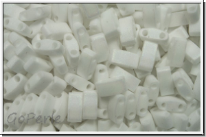 HTL-0402fr, MIYUKI Half Tila Beads, white, op., matte, AB, 5g