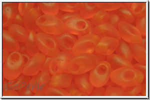 LMA-0138f, MIYUKI Long Magatama, 4x7mm, orange, trans., matte, 80 Stk.