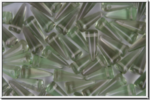 Spike Beads, 5x13mm, seagreen, trans.,10 Stk.