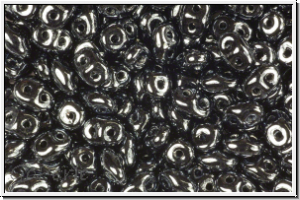 SD-23980-ST, SuperDuo Beads, steel, met., 10g