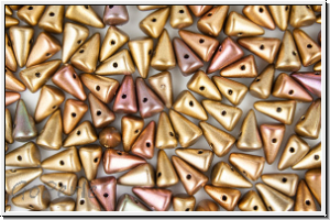 Baby Spike Beads, 5x8mm, gold, metallic, iris., satin, 20 Stk.