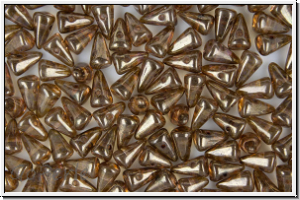 Baby Spike Beads, 5x8mm, crystal, trans., brown luster, 20 Stk.