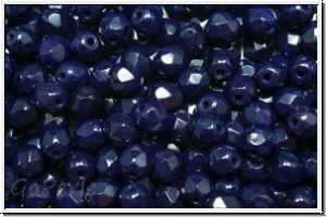 Bhm. Glasschliffperle, PRECIOSA, feuerpol., 4mm, blue, night, op., 50 Stk.