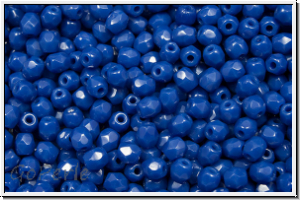 Bhm. Glasschliffperle, feuerpol., 3mm, blue, royal, op., 50 Stk.