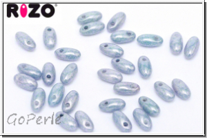 RZ-03000-14464, RIZO Perlen, white, op., blue/grey marbled, 10 g