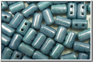 RUL-03000-14464, Rulla Beads, 3x5mm, white, op., blue/grey marbled, 100 Stk. (ca. 11 g)