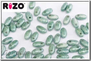 RZ-03000-14459, RIZO Perlen, white, op., green marbled, 10 g