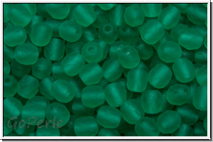 Bhm. Glasschliffperle, feuerpol., 4mm, emerald, lt., trans., matte, 50 Stk.