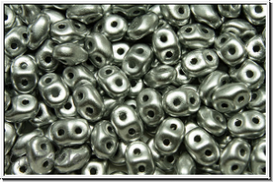 SD-00030-01700, SuperDuo Beads, silver, met., satin, 10g