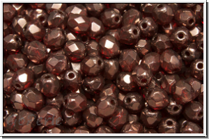 Bhm. Glasschliffperle, feuerpol., 4mm, red, trans., vega luster, 50 Stk.