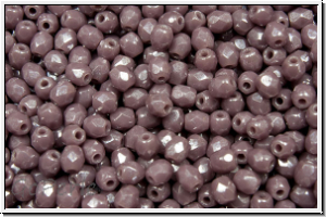 Bhm. Glasschliffperle, feuerpol., 3mm, lavender, dk., op., luster, 50 Stk.