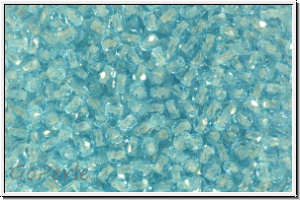 Bhm. Glasschliffperle, feuerpol., 3mm, aqua, trans., 50 Stk.