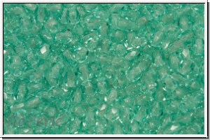 Bhm. Glasschliffperle, feuerpol., 3mm, turquoise, lt., trans., 50 Stk.