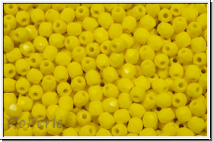 Bhm. Glasschliffperle, feuerpol., 3mm, yellow, lt., op., 50 Stk.