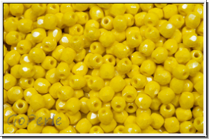 Bhm. Glasschliffperle, feuerpol., 3mm, yellow, lt., op., luster, 50 Stk.