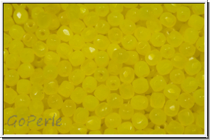 Bhm. Glasschliffperle, feuerpol., 3mm, yellow, alabaster, 50 Stk.