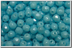 Bhm. Glasschliffperle, feuerpol., 4mm, blue, baby, lt., op., luster, 50 Stk.