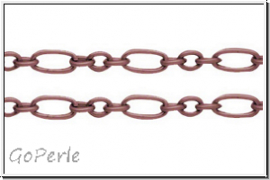 Gliederkette, Mother-Son-Chain, 9x5/5x4mm, antikkupferfb., Eisen, Preis/m