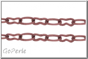 Gliederkette, Peanut-Chain, 8x6/8x4mm, antikkupferfb., Eisen, Preis/m