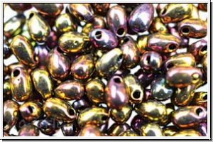 LDP-0462, MIYUKI Long Drops, gold, met., iris., 10g